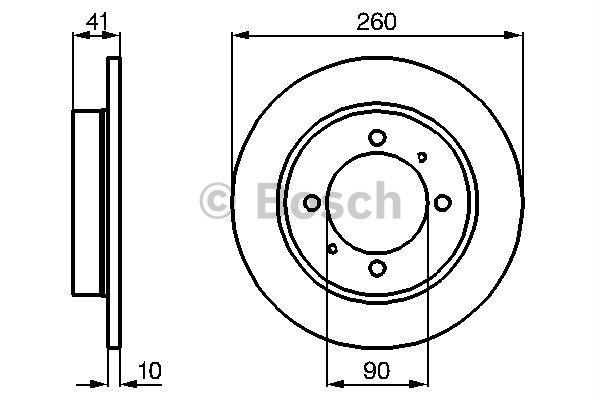 BOSCH 0986478898 — ARKA FREN DİSKİ DOLU TİP MITSUBISHI CARISMA 1.6L 4G92 DA1A 95> 1.8L GDI 4G93 DA2A 95> 1.9L DI-D F9Q dizel