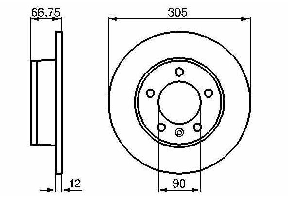 BOSCH 0986478970 — FREN DİSKİ ARKA DÜZ 305 MM ( RENAULT MASTER II / III / OPEL MOVANO 2.2 2.5DTI CTDI 06-- )
