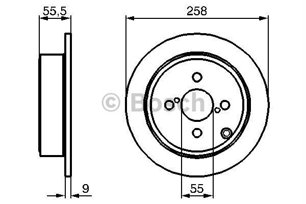 BOSCH 0986479086 — ARKA FREN DİSKİ DOLU TİP TOYOTA COROLLA 1.4L 4ZZ-FE ZZE120 VVTi 02-06 / 1.6L 3ZZ-FE ZZE121 VVTi 02 -06