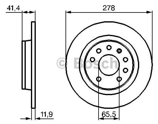 BOSCH 0986479106 — FREN AYNASI ARKA OPEL VECTRA C, SIGNUM SAAB 9-3 18T, 19 TID, 20T OE NO 93171848