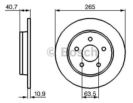BOSCH 0986479169 — FREN DİSKİ ARKA (265MM)( FORD FOCUS CMAX 04- ) (VOLVO (S40-V50-C30-C70) (04-13) )