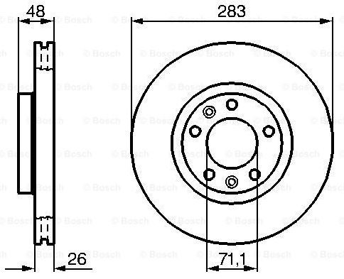 BOSCH 0986479193 — FREN DİSKİ (ÖN) (PEUGEOT 508 1.6 BLUE HDI 120, 508 1.6 HDI, 508 1.6 VTI, 407 1.6 HDI 110)