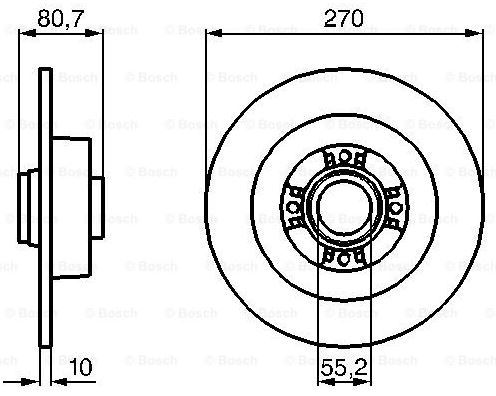 BOSCH 0986479196 — FREN AYNASI ARKA [270 / 109-90 MM] RENAULT MEGANE II GRANDTOUR, RENAULT SCENIC II