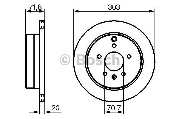 BOSCH 0986479268 — ARKA FREN AYNASI ANTARA 2.4-3.2 V6-2.0 CDTI 07> CHEVROLET CAPTIVA 2.4-3.2-2.0D 06> 303x20x5DLxHAVALI