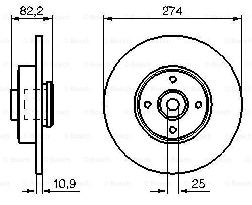 BOSCH 0986479270 — ARKA FREN AYNASI RENAULT MEGANE I 99-03 SCENIC 99-01 1.4-1.6 16V 1.9 DCİ 20 16V 274x10.9x4DL RULMANLI