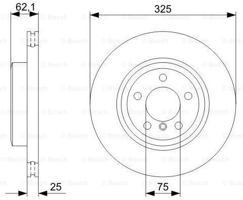 BOSCH 0986479348 — FREN DİSKİ ÖN BMW X3 E83 04-10 (HAVALI KAPLAMALI)