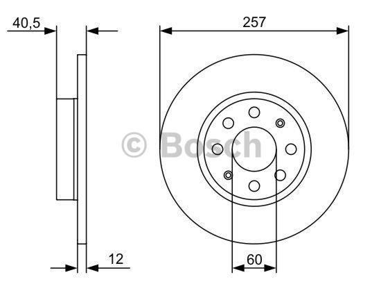 BOSCH 0986479402 — FREN AYNASI ÖN [257 /12-10 MM] OPEL CORSA 10 06-09 FIAT GRANDE PUNTO 12 05-11