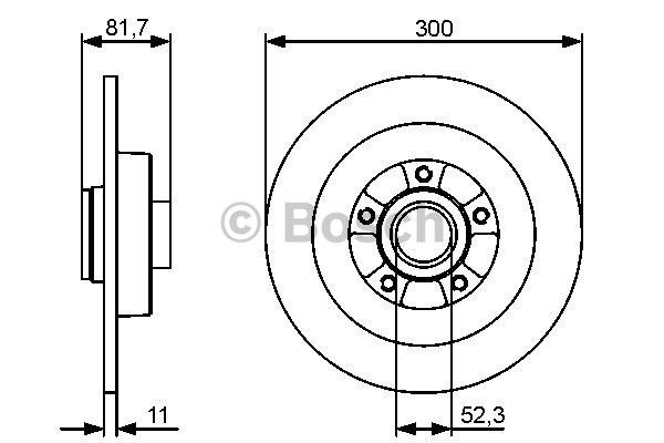 BOSCH 0986479445 — ARKA FREN AYNASI (ADET) LAGUNA III 07> LATITUDE 10> (300x11x955DRULMANLIABS Sensör halkası ile)