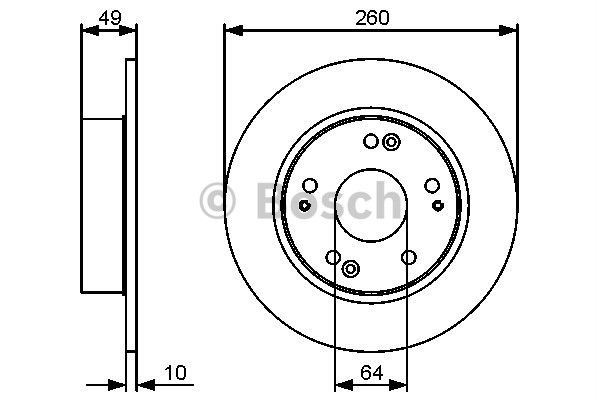BOSCH 0986479450 — ARKA FREN DİSKİ DOLU TİP HONDA ACCORD 2.0L K20A VTEC 2.2L N22A CTDİ 2.4L K24A CL7 CL9 CN1 kasa 0 3-08 260