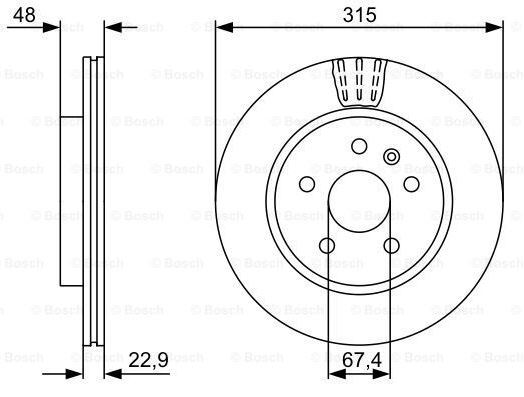 BOSCH 0986479514 — FREN AYNASI ARKA OPEL, SAAB INSIGNIA A 9-5 1.4, 1.4 LPG, 1.6, 1.6 CDTI, 1.6 SIDI, 1.8, 2.0 CDTI, 2.8, 2.0