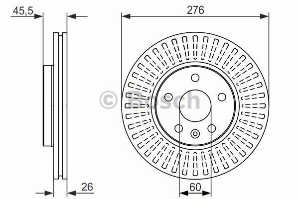 BOSCH 0986479643 — FREN AYNASI ÖN 276 MM HAVALI OPEL ASTRA J 14 I, 16 I, 16 I TURBO, 17 CDTI (09- )
