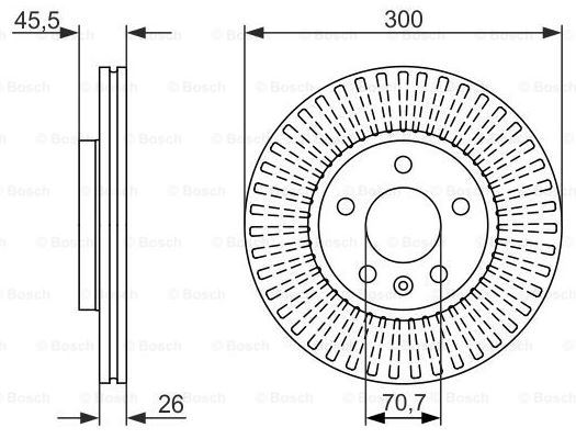 BOSCH 0986479644 — FREN AYNASI OPEL, CHEVROLET, VAUXHALL AMPERA, ASTRA J, ZAFIRA TOURER C CRUZE, ORLANDO, VOLT EV 150 ZAFIRA
