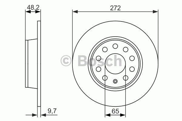 BOSCH 0986479677 — FREN AYNASI ARKA [272 / 97-8 MM] AUDI A3 14 TFSI SPORTBACK (07- ), A3 20 TDI (09- ); VOLKSWAGEN JETTA 16