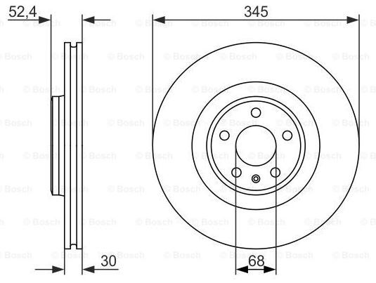 BOSCH 0986479747 — ÖN FREN AYNASI A4-A5 1.8 TFSI-2.0 TDI-2.7 TDI-3.0 TFSI-3.2 FSI 07 > A6 2.0 TDI-2.8 FSI-3.0 TDI 10 >
