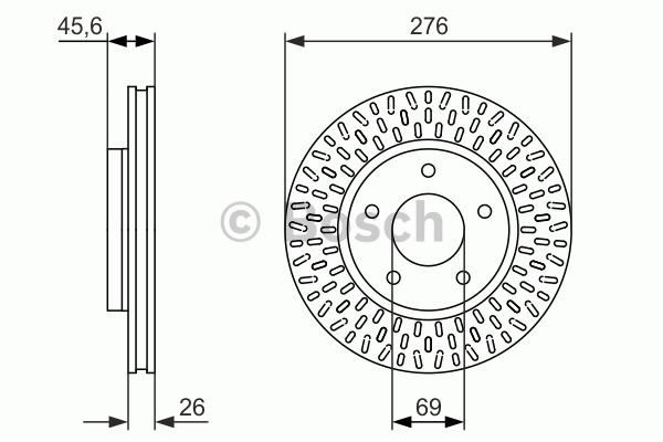 BOSCH 0986479783 — ÖN FREN DİSKİ HAVA KANALLI MITSUBISHI LANCER 1.6L 4A92 CY1A köpek balığı 10> / 1.5L 4A91 CY2A köpek