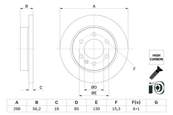 BOSCH 0986479H07 — FREN DİSKİ ARKA MERCEDES SPRINTER B907 B910 18> ELEKTRONIK PARK FRENI