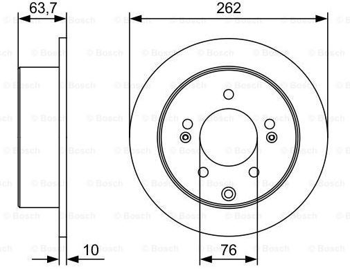 BOSCH 0986479W12 — FREN DİSK ARKA DÜZ-(262-5)-(KIA CERATO-SOUL 2011/ )