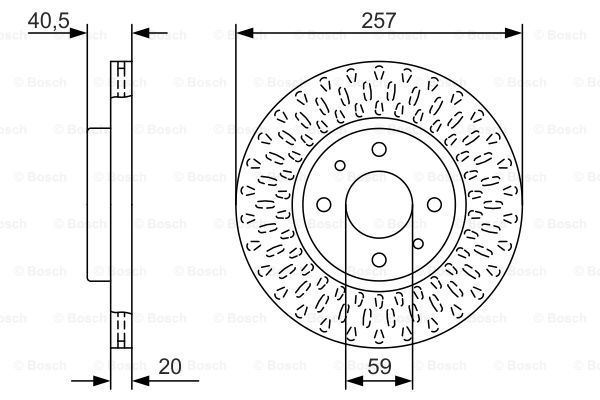 BOSCH 0986479W68 — FREN DİSKİ ÖN (4D 257 MM) FIAT DOBLO LINEA BRAVO PANDA DUCATO 1.4 1.3 JTD STILO IDEA 1.2 16V 1.3 JTD