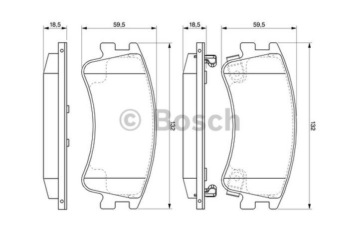 BOSCH 0986494079 — DİSK BALATA - ÖN - WVA 24046 - 132X59.5X19 MM