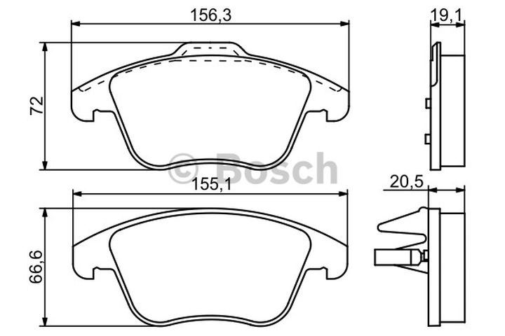 BOSCH 0986494209 — ÖN FREN BALATASI ( FORD MONDEO 07-14 SMAX GALAXY 06- ) / VOLVO (S60-S80-V60-V70-XC70) (07-) (16'')