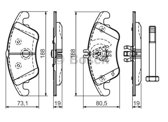 BOSCH 0986494263 — FREN BALATASI ÖN MERCEDES W204 S204 C204 C218 W212 C207