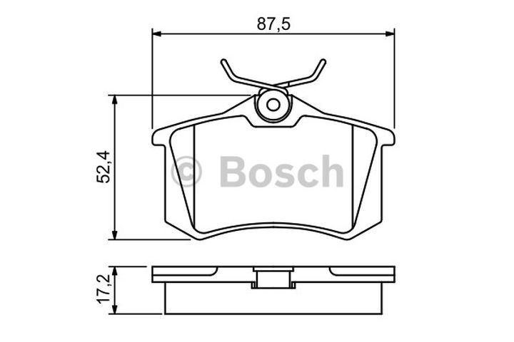 BOSCH 0986494387 — ARKA FREN BALATA RENAULT CLIO 05> KANGOO 01> LAGUNA 96> FLUENCE 09> MEGANE 96> CITROEN BERLINGO 99> C2 C3
