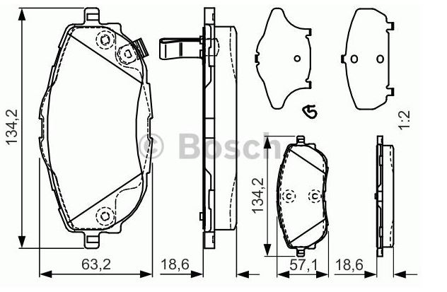 BOSCH 0986494676 — ÖN FREN BALATA TOYOTA AURIS COROLLA 1.33L 1.6L 1NR-FE 1ZR-FAE NRE180 ZRE181 ZRE185 12> / 1.4L 1ND-FTV