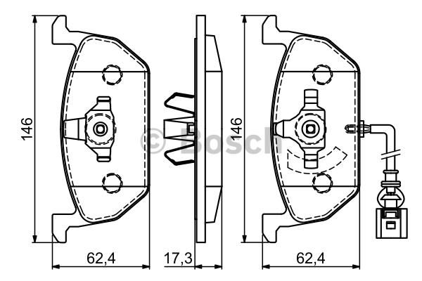BOSCH 0986494721 — FREN BALATASI ÖN (146 MM) VOLKSWAGEN GOLF VII AUDI A3 SEAT LEON SKODA OCTAVIA III 12-