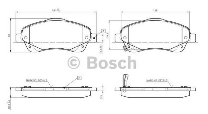BOSCH 0986495083 — FREN BALATASI ÖN TOYOTA COROLLA VERSO BENZİN 2005-2008 / AVENSIS 2003-2008