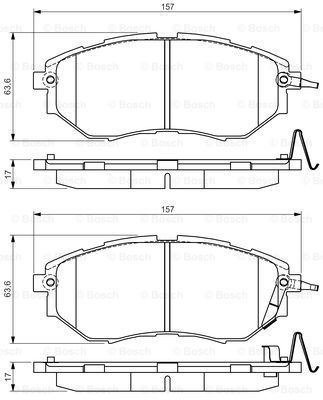 BOSCH 0986495156 — DİSK BALATA ÖN SUBARU FORESTER, LEGACY IV, LEGACY VI, OUTBACK 2.0, 3.0, 2.5 03-