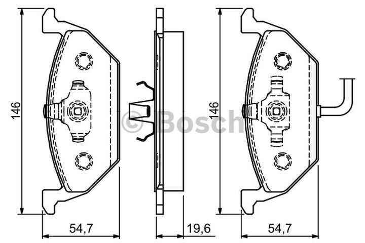 BOSCH 0986495213 — ÖN FREN BALATASI-KABLOLU- (VW GOLF 98-06 POLO 02-05 AUDI A3 97-03 SEAT LEON 00-06 SKODA OCTAVIA 97-11)