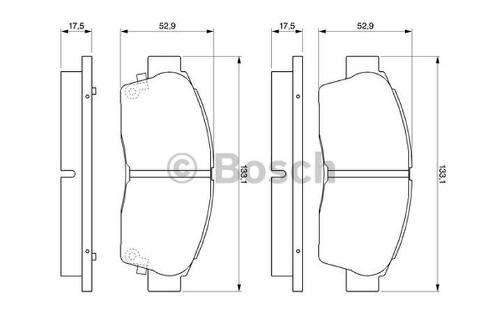 BOSCH 0986495257 — ÖN FREN BALATA TOYOTA COROLLA 1.6L 4A-FE enjeksiyonlu AE101 AE111 92-00 / CARINA E. CORONA 2.0L 3S -FE
