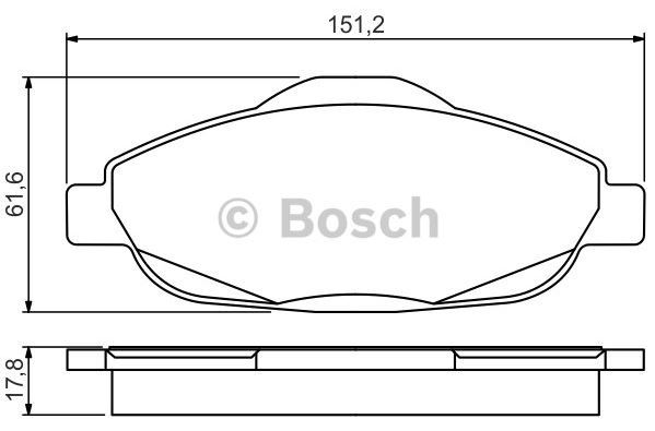 BOSCH 0986495266 — ÖN BALATA P308 1.4 1.6 HDİ 2.0 HDİ 07> P308 SW 07> P308 CC 1.6 HDİ 09> P3008 13> 1.6 HDI-VTI