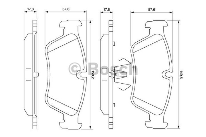 BOSCH 0986495276 — FREN BALATASI ÖN ( BMW 1SERI 3SERI E87-E90 ÖN KULAKLI 04-- )