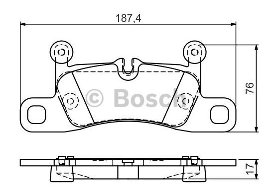 BOSCH 0986495371 — ARKA BALATA VW TOUAREG 3.6 V6 FSI-3.0 V6 TSI 4.2 10> CAYENNE 3.0D 4.8 10-14> 911 3.4 11> 0986TB3186