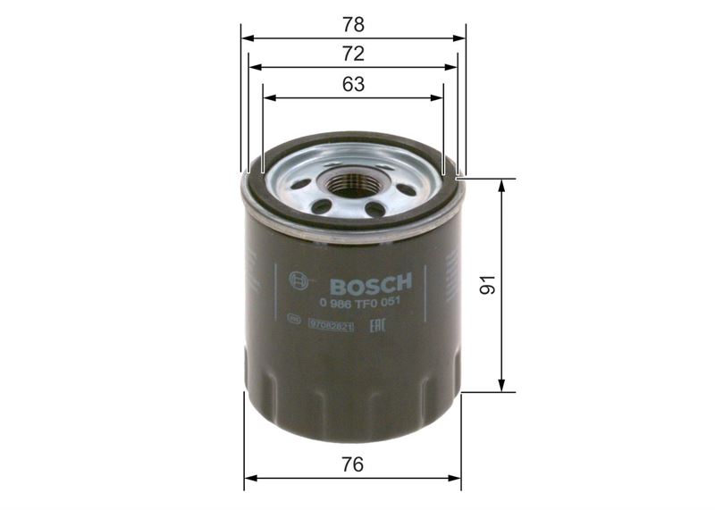 BOSCH 0986TF0051 — YAĞ FİLTRESİ FIAT DOBLO 1.9D-JTD-PUNTO 01-/ ALFA ROMEO 156 1.9 JTD, 2 4 JTD, 166 2 4 J