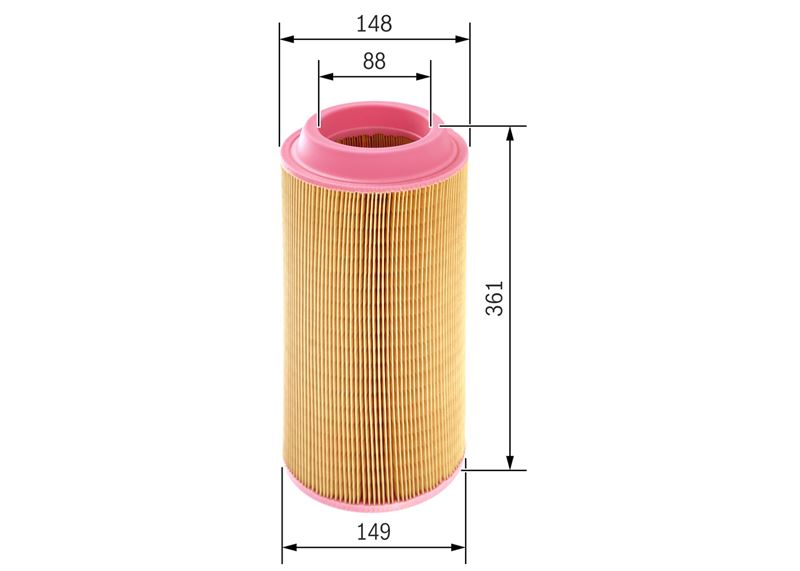 BOSCH 1457433558 — HAVA FİLTRESİ DEUTZ / MASSEY FERGUSON / MERCEDES (DIS) (HP 2527)