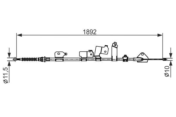 BOSCH 1987482439 — EL FREN TELİ ARKA SOL TOYOTA AURIS COROLLA 1.6L 1ZR-FE ZRE151 5 kapı - hatchback 07-12 / 1.4L 1NDT V