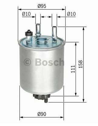 BOSCH F026402082 — YAKIT FİLTRESİ (DİZEL) YUKSELLIK 143 MM RENAULT KANGOO 1.5 DCI 08- /LAGUNA III 1.5- 2.0 DCI 08-