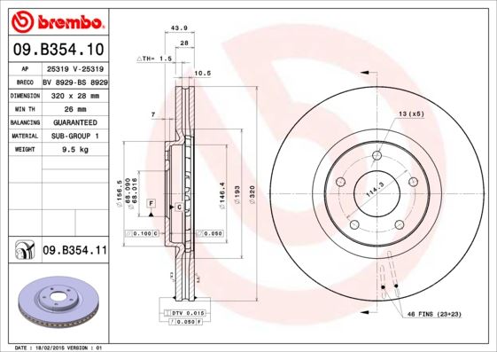 BREMBO 09B35410 — ÖN FREN DİSKİ HAVA KANALLI NISSAN QASHQAI 1.6L HR16DE J10E 11> 2.0L M9R Dci 11> 1.5L Dci K9K 10- > 2.0L