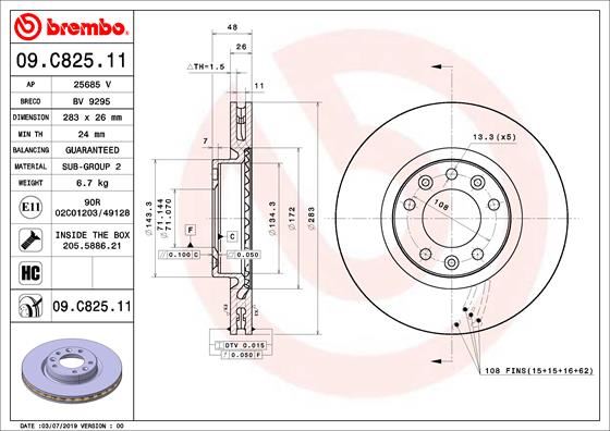 BREMBO 09C82511 — ÖN FREN AYNASI ASTRA L 21> COMBO E 18> BERLINGO 18> C4 13> PARTNER 18> 308 II-III 13> RIFTER 18>