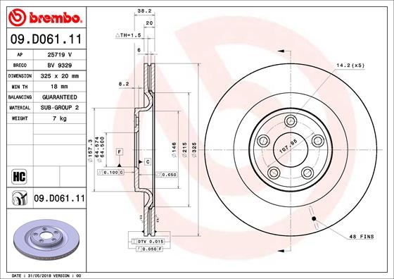 BREMBO 09D06111 — FREN DİSKİ ARKA UV COATED JAGUAR