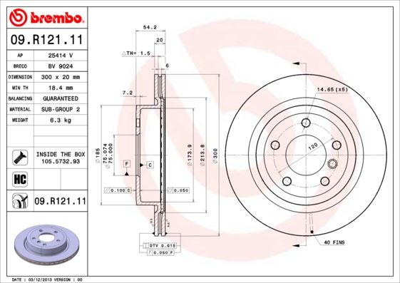 BREMBO 09R12111 — FREN DİSKİ ARKA UV COATED BMW