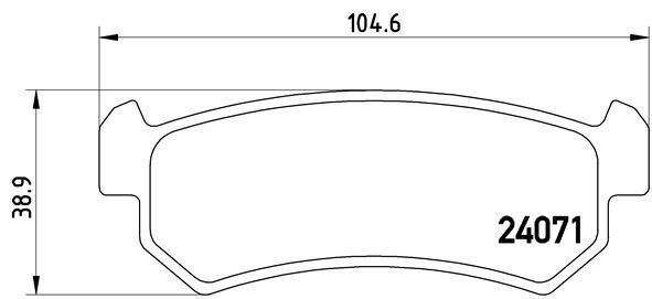 BREMBO P10001 — ARKA FREN BALATASI CEHEVROLET LACETTI 1.4-1.6-1.8 04 > NUBIRA 1.4-1.6-1.8 2.0 04 >