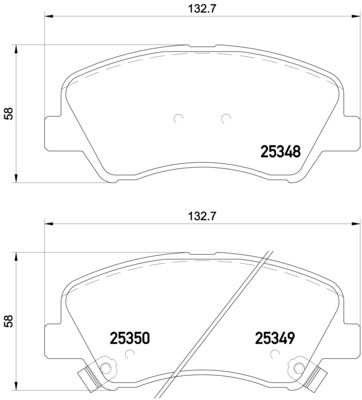 BREMBO P18025 — ÖN FREN BALATA HYUNDAI ACCENT BLUE 1.4L 1.6L benzinli 10> 1.6L CRDi dizel 10> / ELANTRA 1.6L D4FB G4FG 6