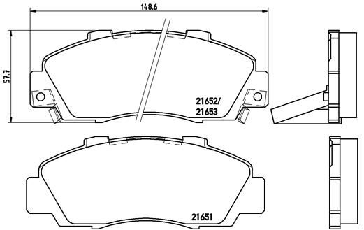 BREMBO P28026 — ÖN FREN BALATA HONDA ACCORD EURO 2.0L F20Z1 F20B5 A/T CE8 CH3 kasa 96-02 / CR-V 2.0L B20B3 B20Z1 RD1 kasa