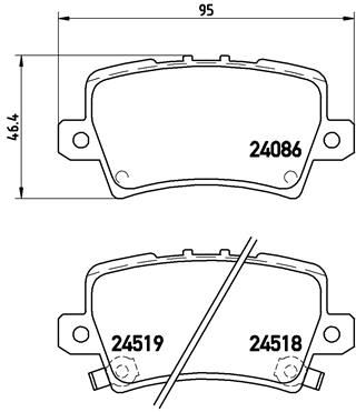 BREMBO P28038 — ARKA FREN BALATA HONDA CIVIC 1.8L R18A VTEC FK2 Hatchback 06> / 1.4L L13Z1 FK1 sport 09>