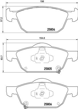 BREMBO P28076 — ÖN FREN BALATA HONDA CIVIC 1.6L N16A İ-DTEC dizel FK3 kasa 13> / CIVIC 1.5L VTEC RS modeli hatchb ack FK7