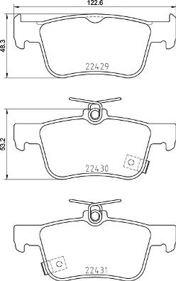 BREMBO P28089 — ARKA FREN BALATA HONDA CIVIC 1.6L R16B 4 kapı sedan benzinli FC5 kasa 16> / CR-V 2.0L K20 RD RE kasa 02-06 /