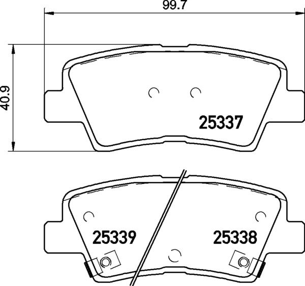 BREMBO P30094 — FREN BALATASI ARKA HYUNDAI ACCENT BLUE ELANTRA I30 11- / BAYON 21- / I20 15- / TUCSON 08-10 TUCSON SPORTAGE
